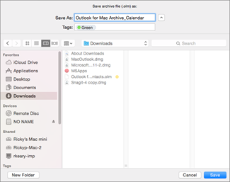 outlook for mac mail export